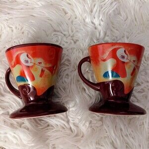 Frangelico Liqueur Art Mug by Linda Frichtel 1999 Vintage - Set of 2